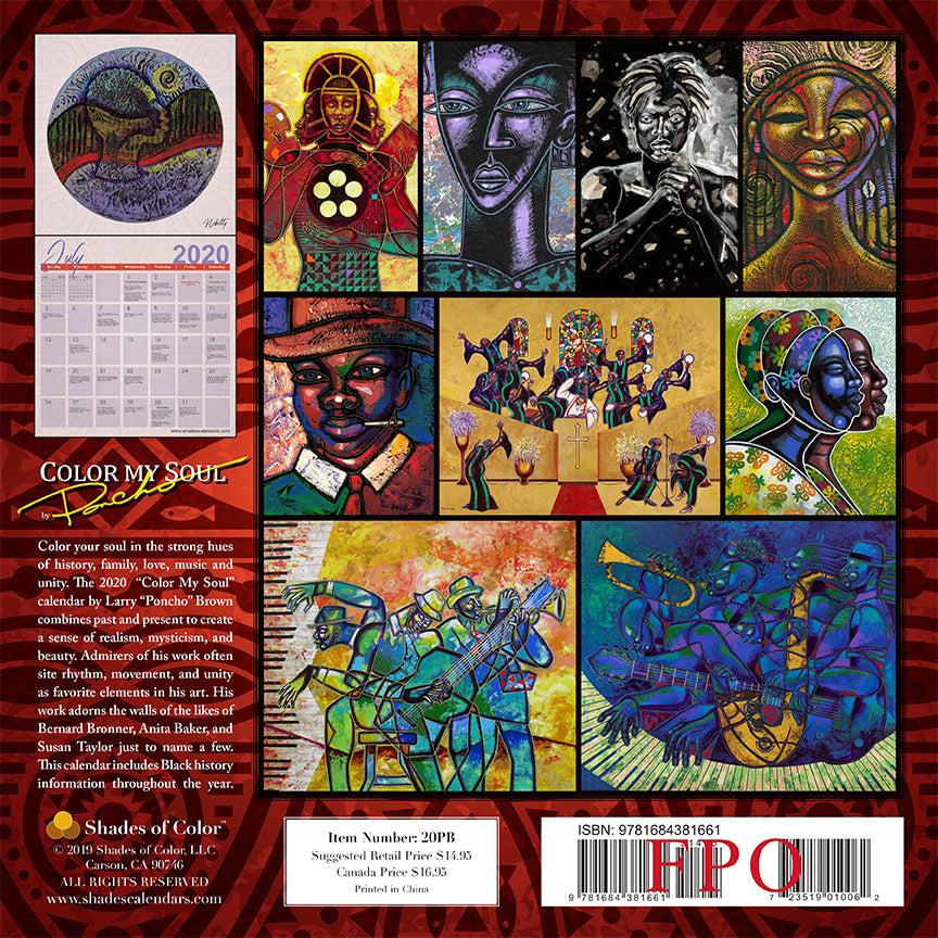 COLOR MY SOUL 2020 CALENDAR The Art of Poncho